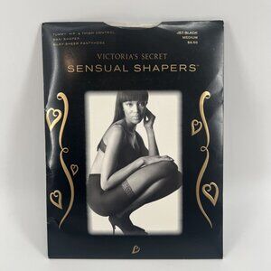 New Victoria’s Secret Pantyhose Sensual Shaper Control Top JET BLACK Medium M